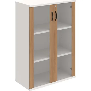 Policová skříň SZ 3 80 04 – Skříň policová dvéřová 115,2 × 80 cm - Višeň , Bílá , UCO – černá