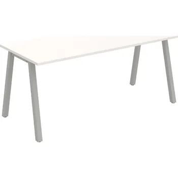 Psací stůl UJ A 1800 – Stůl jednací rovný délky 180 cm - Bílá , Šedý kov