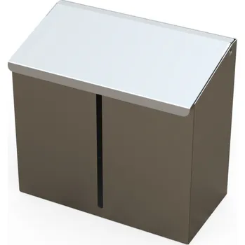 Nerezový dávkovací box do čistých prostor, s víkem, ukazatel naplnění vpředu, 320 x 160 x 260 mm