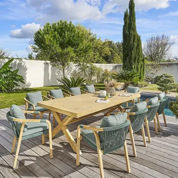 Zahradní sestava DEOKORK Luxusní jídelní sestava z akácie OHIO 1+10 (oliva)