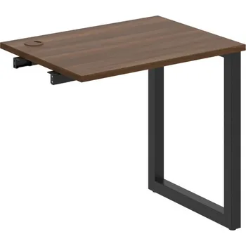 Psací stůl UE O 800 R – Stůl pracovní délky 80 cm, hl. 60 cm, k řetězení - Ořech , Černý kov