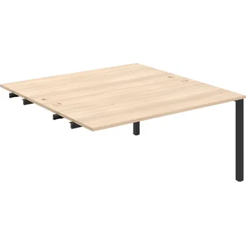 Psací stůl USD 1600 R – Stůl pracovní 160 × 160 cm, k řetězení - Akát , Černý kov