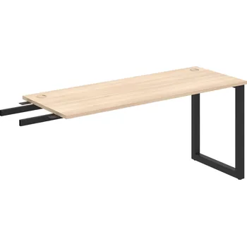 Psací stůl UE O 1600 RU – Stůl pracovní délky 160 cm, hl. 60 cm, k řetězení - Akát , Černý kov