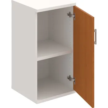 Policová skříň S 2 40 01 P – Skříň policová dvéřová 76,8 × 40 cm - Třešeň , Bílá , USH – hranatá