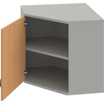 Policová skříň SRV 2 01 L H – Skříň vnitřní roh levá 76,8 cm - Buk , Šedá , UCO – černá