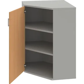 Policová skříň SRV 3 01 L – Skříň vnitřní roh levá 115,2 cm - Buk , Šedá , USH – hranatá
