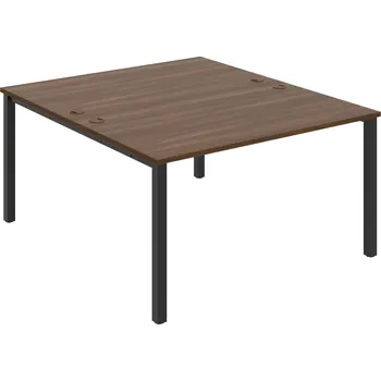 Psací stůl USD 1400 – Stůl pracovní 140 × 160 cm - Ořech , Černý kov