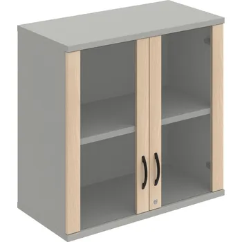 Policová skříň SZ 2 80 02 H – Skříň policová dvéřová 76,8 × 80 cm - Akát , Šedá , UCO – černá