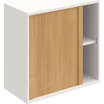 Policová skříň SZ 2 80 03 L – Skříň policová roletová levá 76.8 × 80 cm - Bílá , Dub