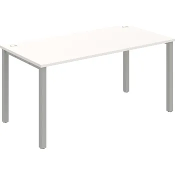 Psací stůl US 1600 – Stůl pracovní rovný 160 cm - Bílá , Šedý kov
