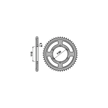 Řetězová sada pro motocykl PBR Výprodej ZADNÍ ŘETĚZOVÉ KOLO 4372 46 C45 YAMAHA TZR 125 R 94-96 (ŘETĚZ 428) (JTR1870.46)