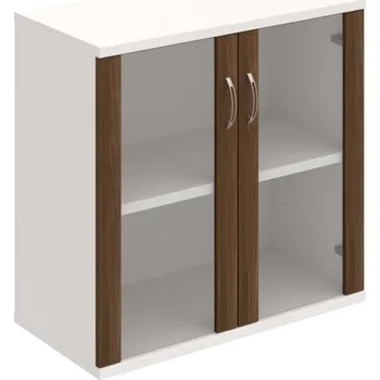 Policová skříň S 2 80 02 – Skříň policová dvéřová 76,8 × 80 cm - Ořech , Bílá , USN – Hobis