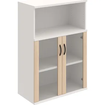 Policová skříň S 3 80 05 – Skříň policová dvéřová 115,2 × 80 cm - Akát , Bílá , UCO – černá