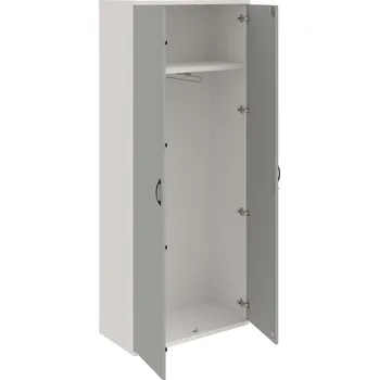Policová skříň SZR 5 80 01 – Skříň šatní dvéřová 192 × 80 cm - Šedá , Bílá , UCO – černá