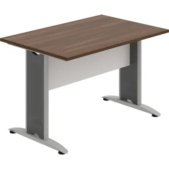 Jednací stůl CJ 1200 – Stůl jednací rovný 120 cm - Ořech , Bílá , Šedý kov
