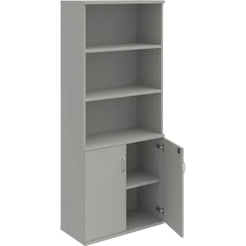 Policová skříň SZ 5 80 03 – Skříň policová dvéřová 192 × 80 cm - Šedá , Šedá , USN – Hobis