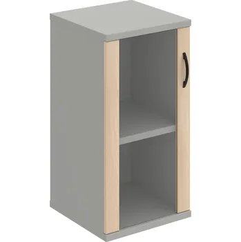 Policová skříň S 2 40 02 L – Skříň policová dvéřová 76,8 × 40 cm - Akát , Šedá , UCO – černá