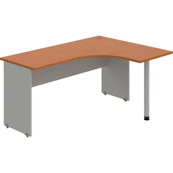 Psací stůl GE 60 L – Stůl ergo levý 160 × 120 cm - Třešeň , Šedá , Šedý kov