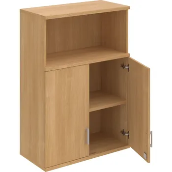 Policová skříň SZ 3 80 02 H – Skříň policová dvéřová 115,2 × 80 cm - Dub , Dub , USH – hranatá