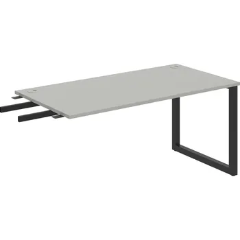 Psací stůl US O 1600 RU – Stůl pracovní délky 160 cm, k řetězení - Šedá , Černý kov
