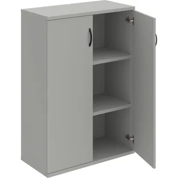 Policová skříň S 3 80 01 – Skříň policová dvéřová 115,2 × 80 cm - Šedá , Šedá , UCO – černá