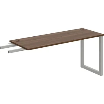 Psací stůl UE O 1600 RU – Stůl pracovní délky 160 cm, hl. 60 cm, k řetězení - Ořech , Šedý kov