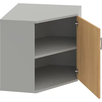 Policová skříň SRV 2 01 P – Skříň vnitřní roh pravá 76,8 cm - Dub , Šedá , USH – hranatá