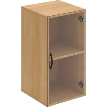 Policová skříň D 2 40 02 – Skříň policová dvéřová 74 × 40 cm - Čiré , Dub , UCO – černá