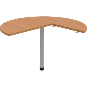 Psací stůl FP 22 L P – Stůl jednací levý podél ø 120 cm - Olše , Šedý kov