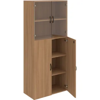 Policová skříň DZ 5 80 08 – Skříň policová dvéřová 185 × 80 cm - Višeň , Višeň , UCO – černá