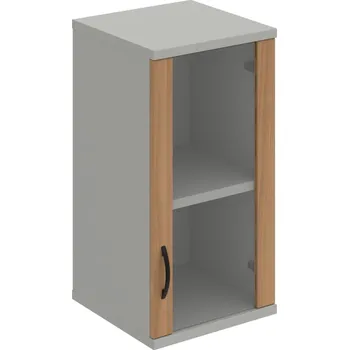 Policová skříň S 2 40 02 P H – Skříň policová dvéřová 76,8 × 40 cm - Višeň , Šedá , UCO – černá