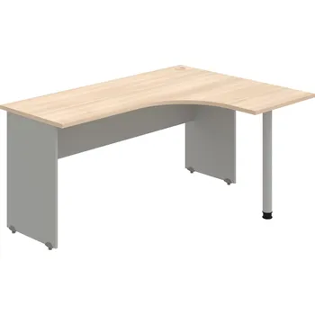 Psací stůl GE 60 L – Stůl ergo levý 160 × 120 cm - Akát , Šedá , Šedý kov