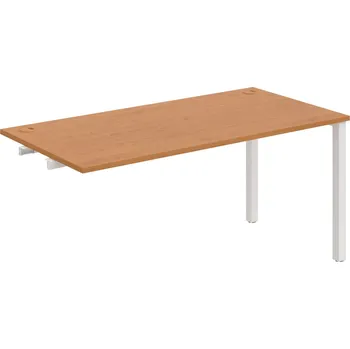 Psací stůl US 1600 R – Stůl pracovní délky 160 cm, k řetězení - Olše , Bílý kov