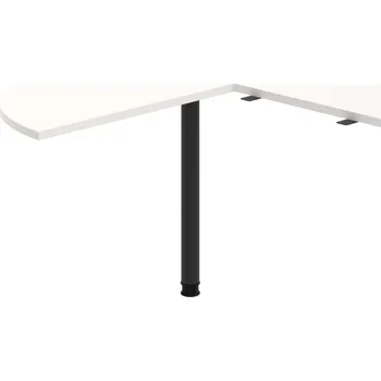 Jednací stůl GP 22 L N – Stůl jednací levý napříč ø 120 cm - Bílá , Černý kov