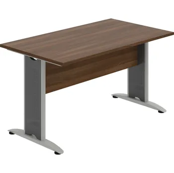Jednací stůl CJ 1400 – Stůl jednací rovný 140 cm - Ořech , Ořech , Šedý kov