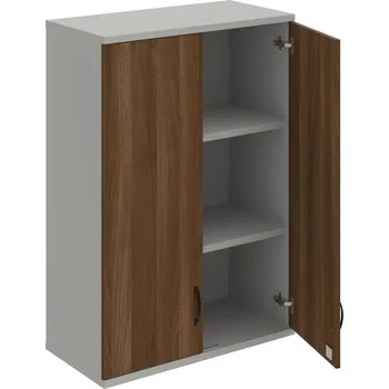 Policová skříň SZ 3 80 01 H – Skříň policová dvéřová 115,2 × 80 cm - Ořech , Šedá , UCO – černá