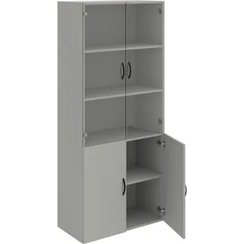 Policová skříň D 5 80 09 – Skříň policová dvéřová 185 × 80 cm - Šedá , Šedá , UCO – černá