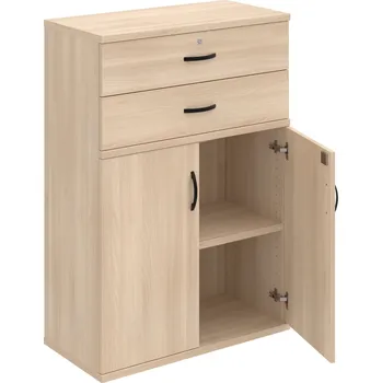 Policová skříň SZ 3 80 03 – Skříň policová zásuvková 115,2 × 80 cm - Akát , Akát , UCO – černá