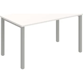 Psací stůl UJ 1400 – Stůl jednací rovný délky 140 cm - Bílá , Šedý kov