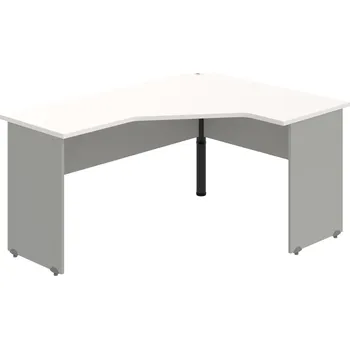 Psací stůl GEV 60 L – Stůl ergo levý 160 × 120 cm - Bílá , Šedá , Černý kov
