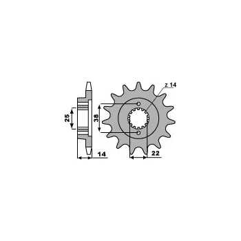 Řetězová sada pro motocykl PBR PŘEDNÍ ŘETĚZOVÉ KOLO 497 15 18NC CAGIVA ELEPHANT 750/900 (ŘETĚZ 530)