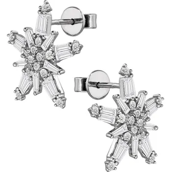 Náušnice Zlaton Náušnice bílé zlato hvězda pecky s diamanty 1ct 1.7cm 2.25g 000112411237