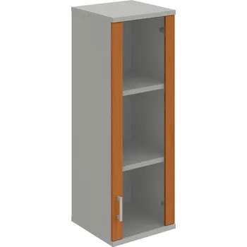 Policová skříň S 3 40 02 P H – Skříň policová dvéřová 115,2 × 40 cm - Třešeň , Šedá , USH – hranatá