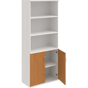 Policová skříň SZ 5 80 03 – Skříň policová dvéřová 192 × 80 cm - Olše , Bílá , USN – Hobis