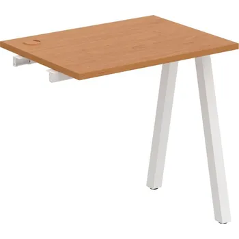 Psací stůl UE A 800 R – Stůl pracovní délky 80 cm, hl. 60 cm, k řetězení - Olše , Bílý kov