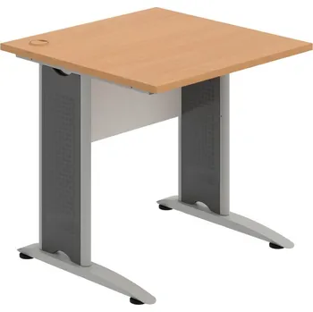 Psací stůl CS 800 – Stůl pracovní rovný 80 cm - Buk , Bílá , Šedý kov