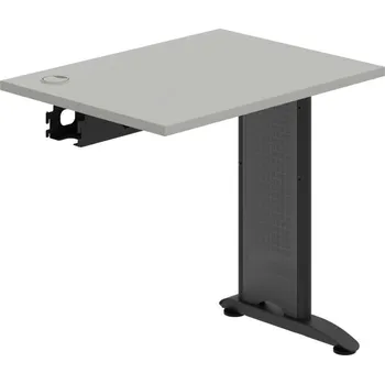 Psací stůl FE 800 R – Stůl pracovní řetězící rovný 80 cm, hl. 60 cm - Šedá , Černý kov