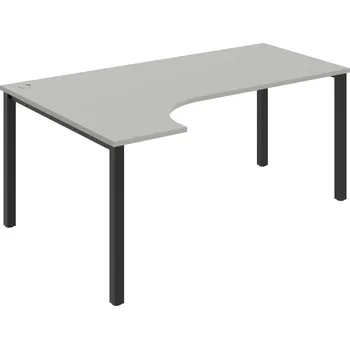 Psací stůl UE 1800 P – Stůl ergo pravý 180 × 120 cm - Šedá , Černý kov