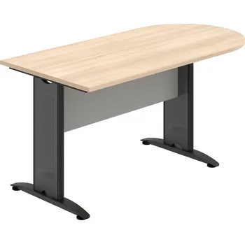 Jednací stůl CP 1600 1 – Stůl jednací oblouk 160 cm - Akát , Šedá , Černý kov