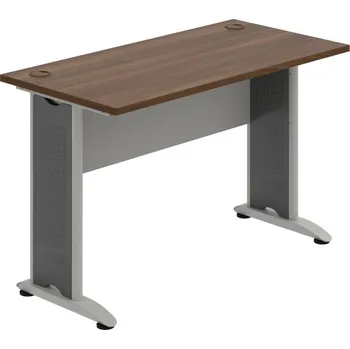 Psací stůl CE 1200 – Stůl pracovní rovný 120 cm, hl. 60 cm - Ořech , Šedá , Šedý kov